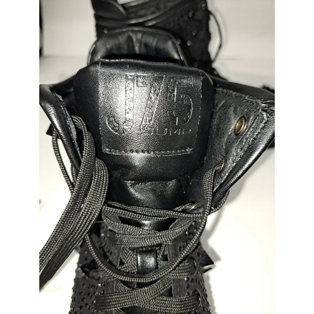 Men's J75 by Jump Soros Black High Top Sneakers Sequin Spike Studs Sparkle Sz 8